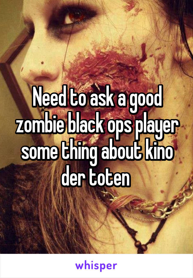 Need to ask a good zombie black ops player some thing about kino der toten 