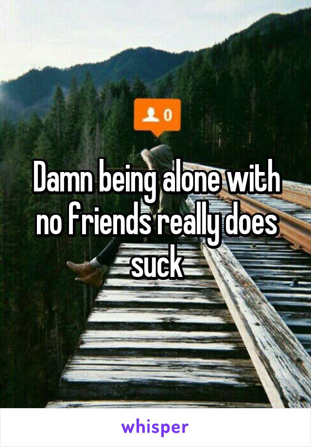 Damn being alone with no friends really does suck