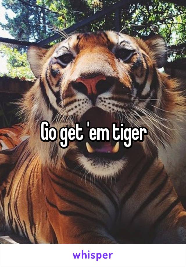 Go get 'em tiger