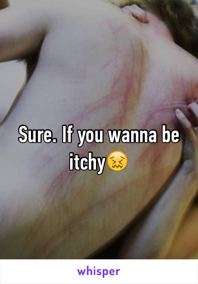 Sure. If you wanna be itchy😖