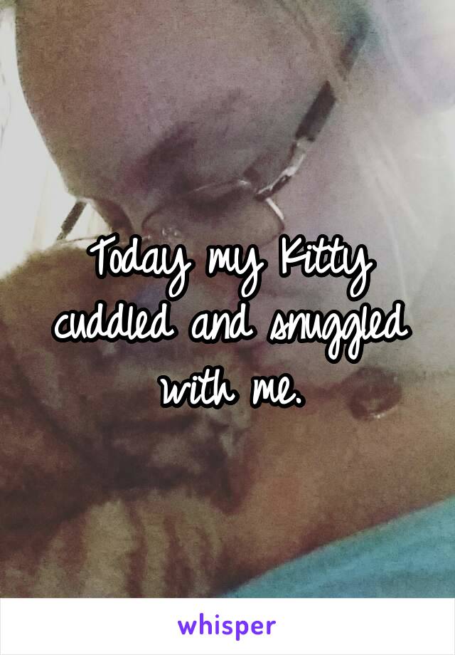 Today my Kitty cuddled and snuggled with me.