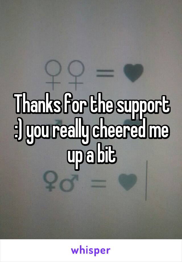 Thanks for the support :) you really cheered me up a bit