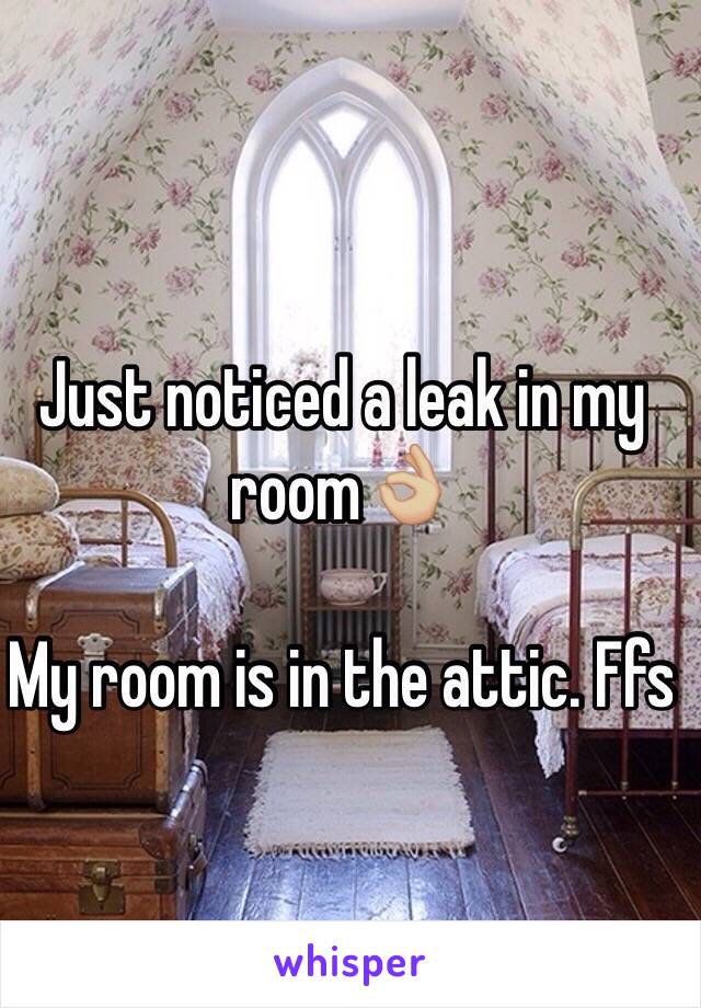 Just noticed a leak in my room👌🏼

My room is in the attic. Ffs 
