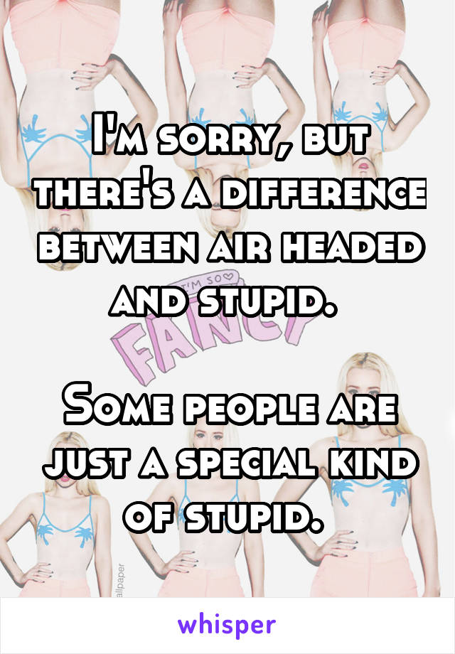 I'm sorry, but there's a difference between air headed and stupid. 

Some people are just a special kind of stupid. 