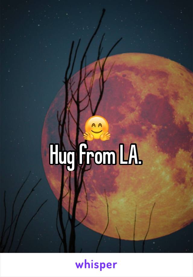 🤗
Hug from LA.