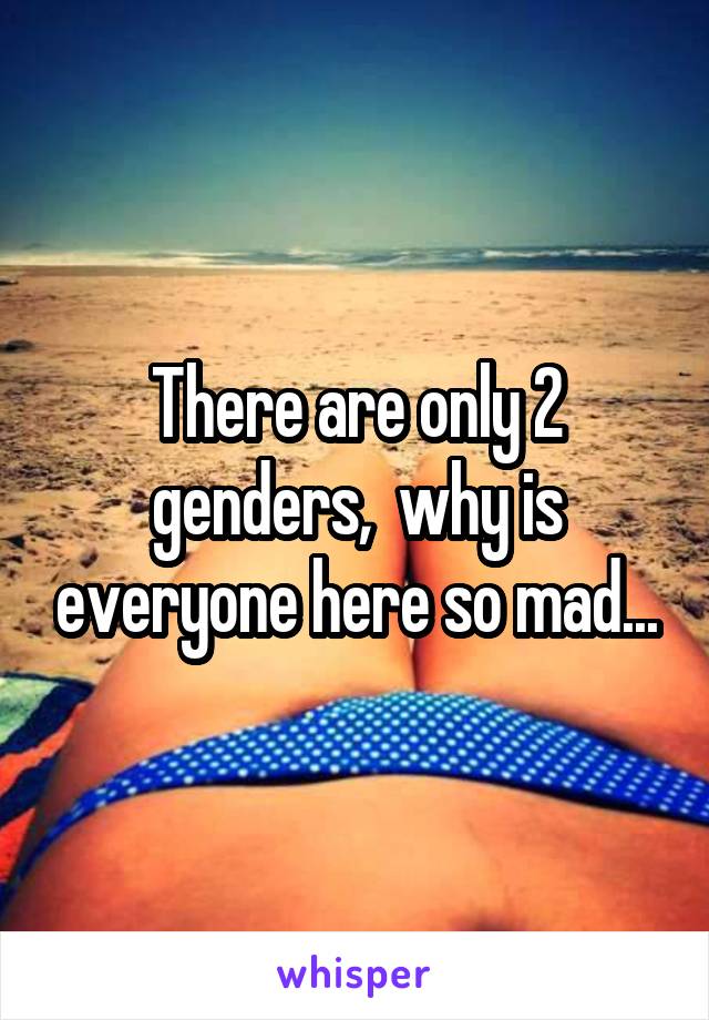 There are only 2 genders,  why is everyone here so mad...