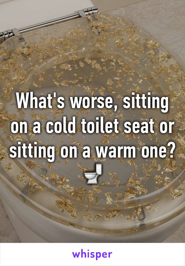 What's worse, sitting on a cold toilet seat or sitting on a warm one? 🚽