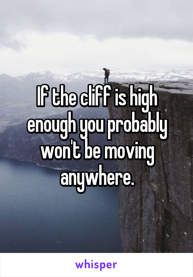 If the cliff is high enough you probably won't be moving anywhere.
