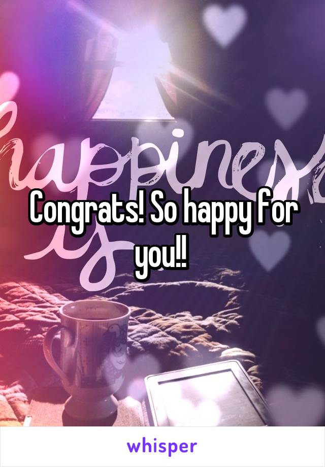 Congrats! So happy for you!! 