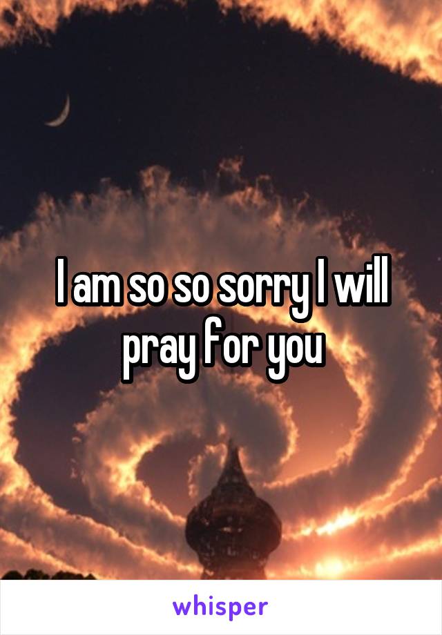 I am so so sorry I will pray for you