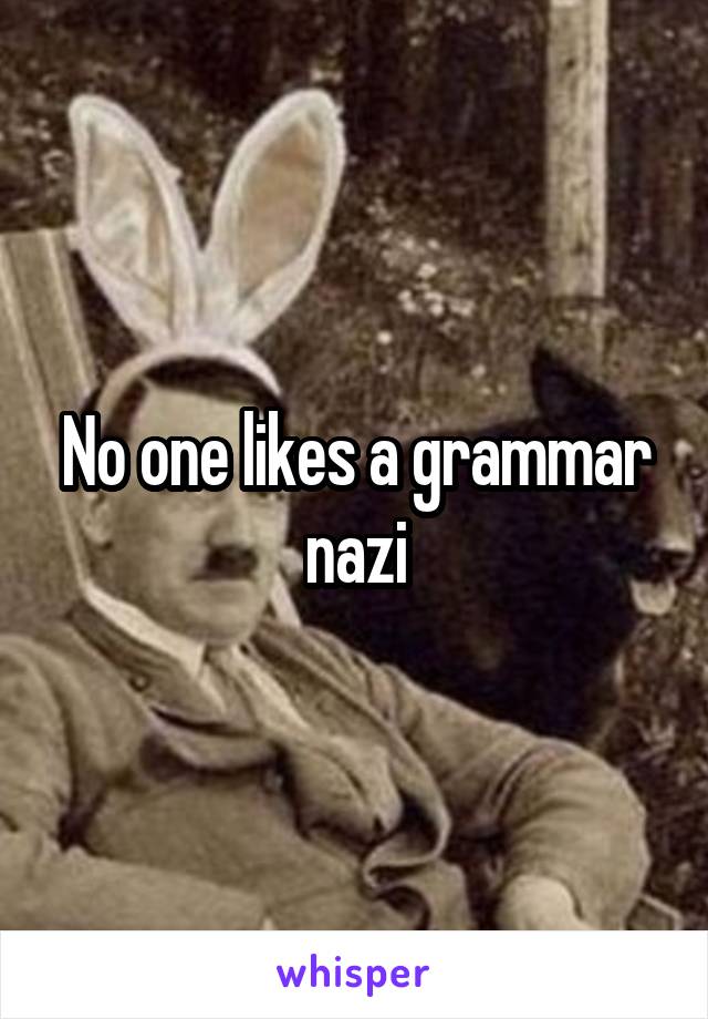 No one likes a grammar nazi