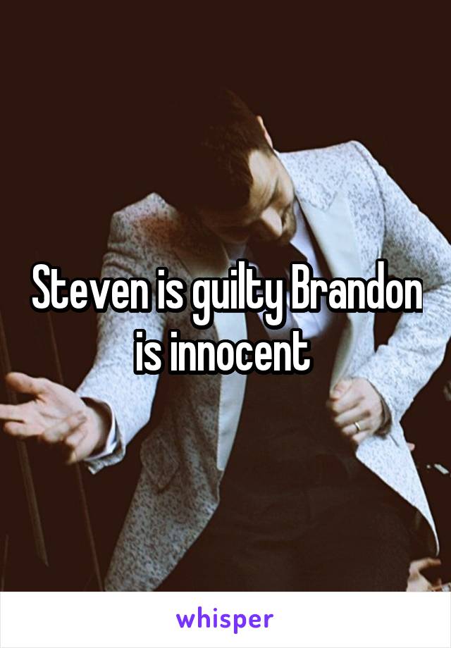 Steven is guilty Brandon is innocent 