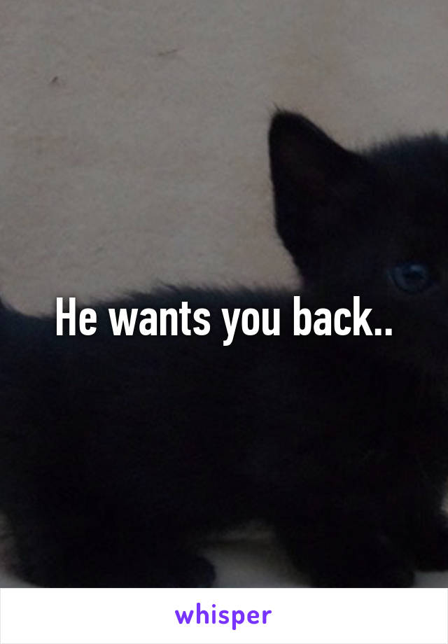 He wants you back..