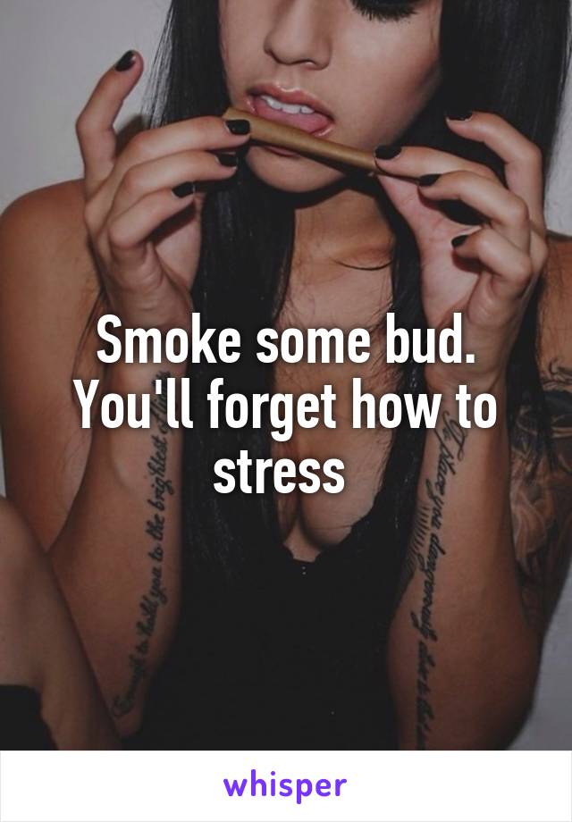 Smoke some bud. You'll forget how to stress 