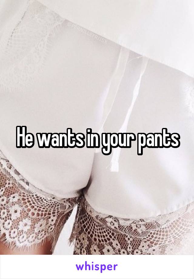 He wants in your pants