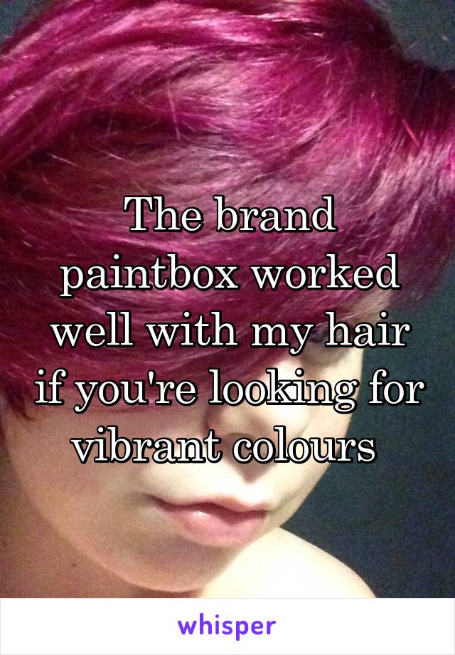 The brand paintbox worked well with my hair if you're looking for vibrant colours 