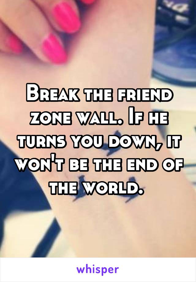 Break the friend zone wall. If he turns you down, it won't be the end of the world. 