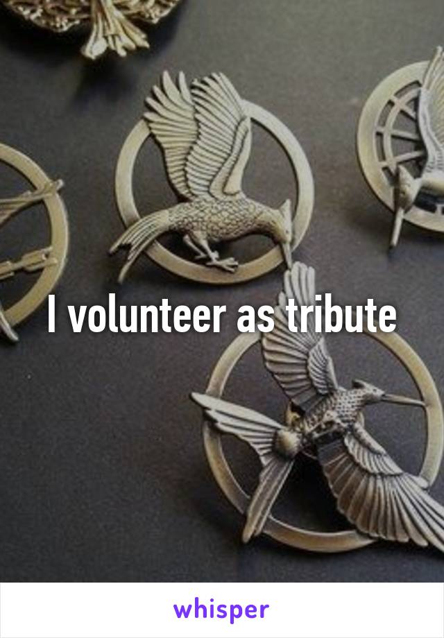I volunteer as tribute