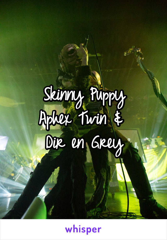 Skinny Puppy
Aphex Twin & 
Dir en Grey