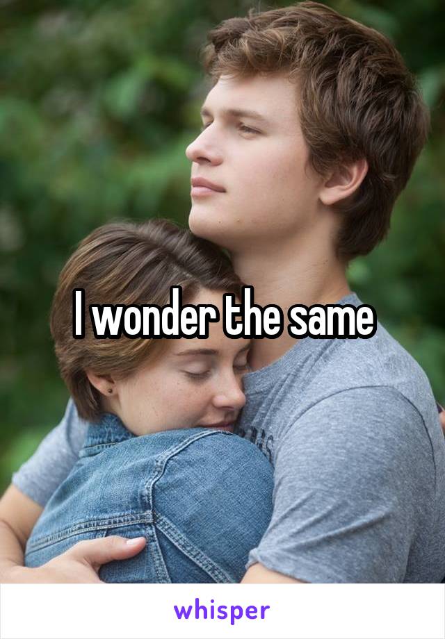 I wonder the same