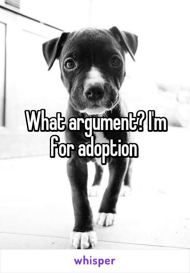 What argument? I'm for adoption 