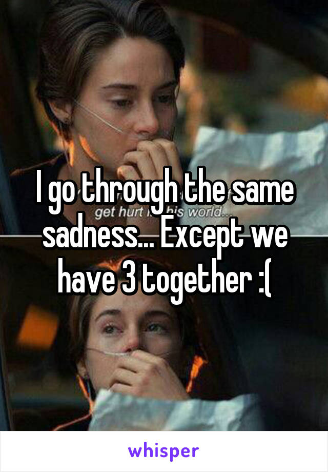 I go through the same sadness... Except we have 3 together :(