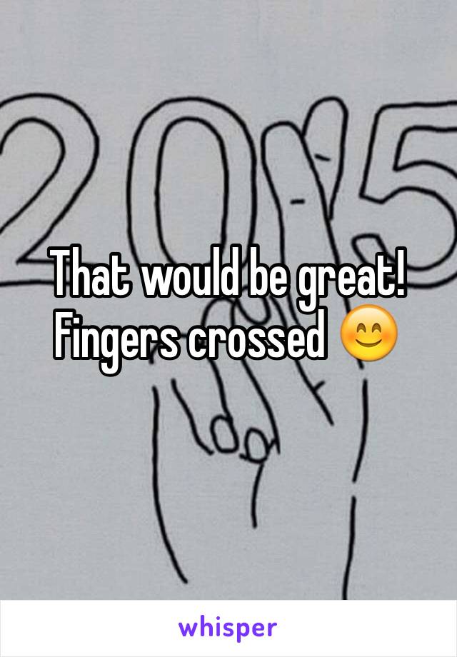 That would be great! Fingers crossed 😊
