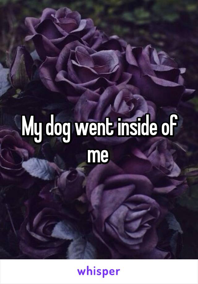 My dog went inside of me 