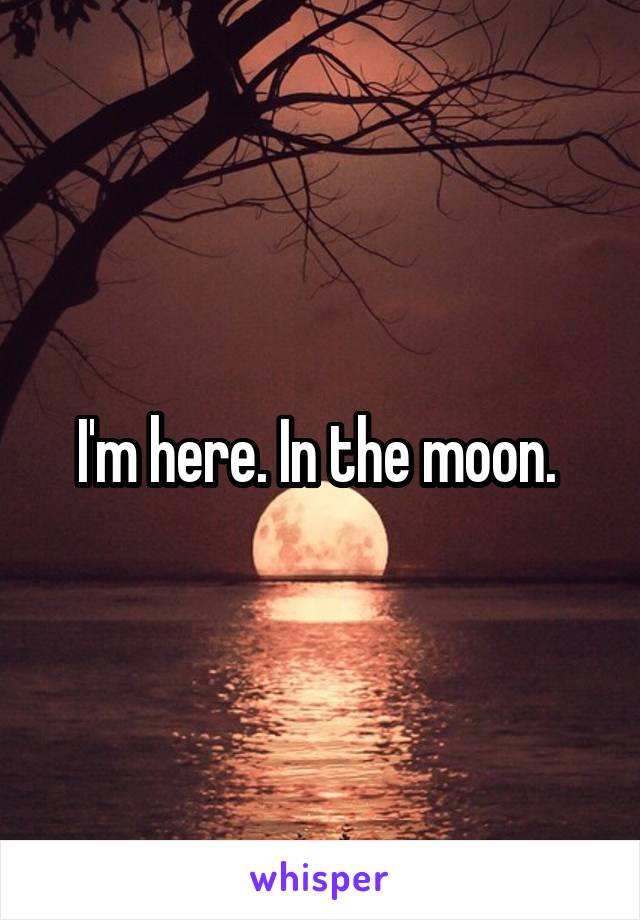 I'm here. In the moon. 