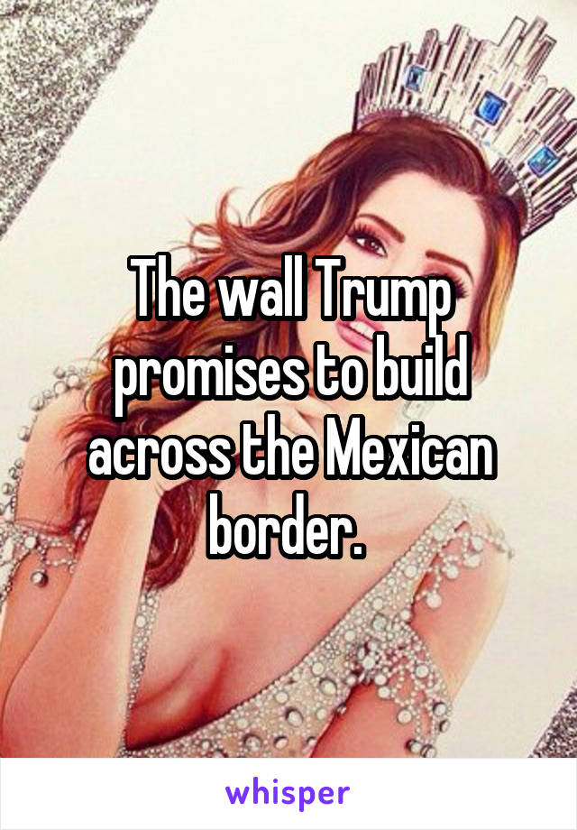 The wall Trump promises to build across the Mexican border. 