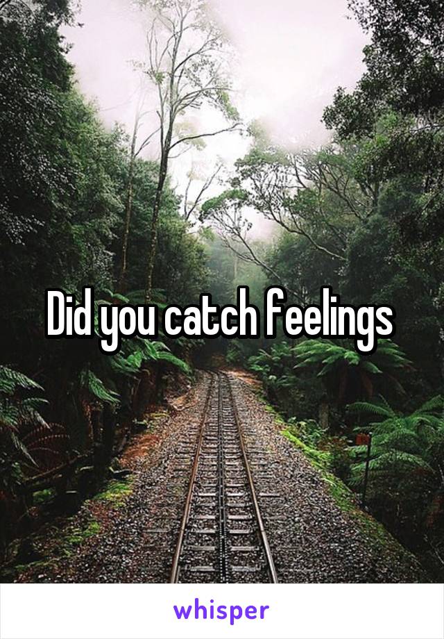 Did you catch feelings 