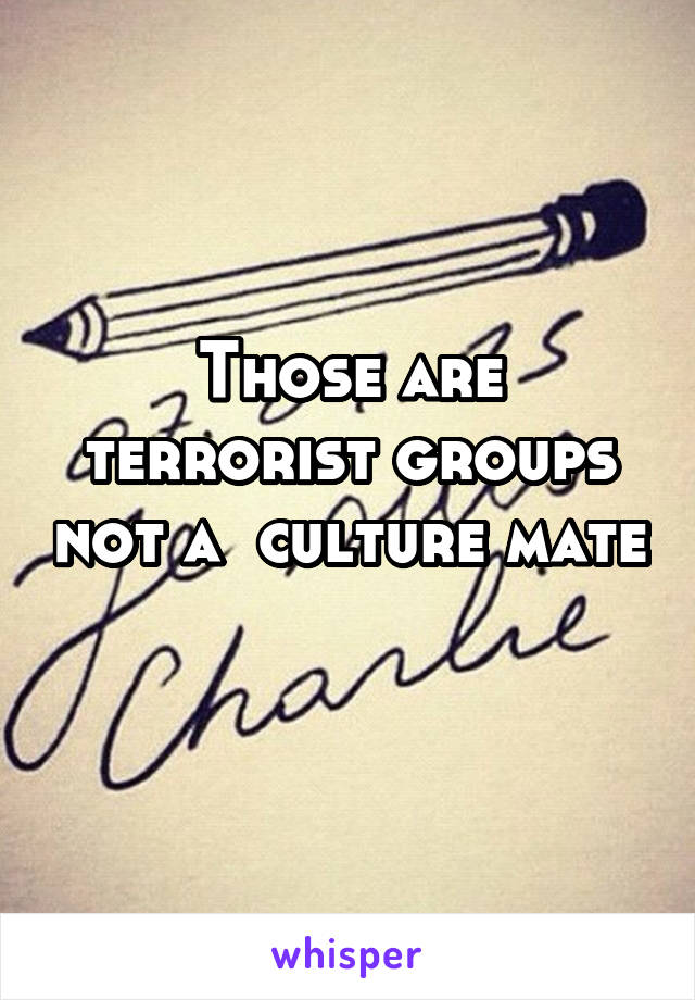 Those are terrorist groups not a  culture mate  