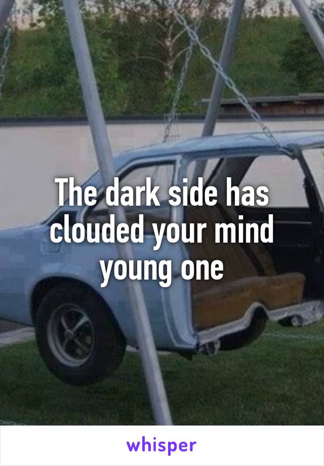 The dark side has clouded your mind young one