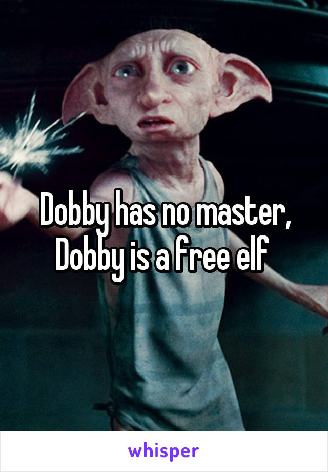 Dobby has no master, Dobby is a free elf 