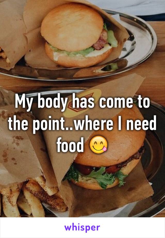 My body has come to the point..where I need food 😋