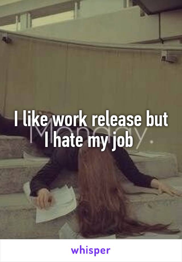 I like work release but I hate my job 
