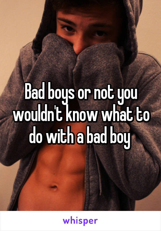 Bad boys or not you wouldn't know what to do with a bad boy 