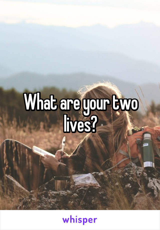 What are your two lives?