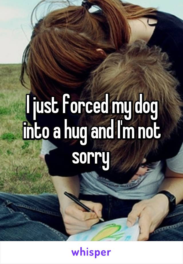 I just forced my dog into a hug and I'm not sorry 