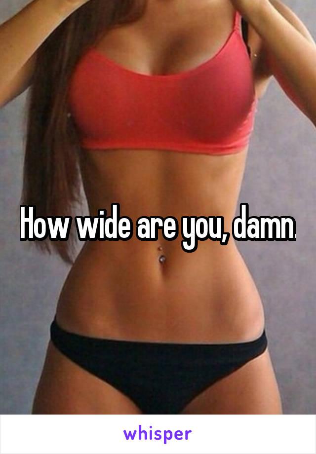 How wide are you, damn.