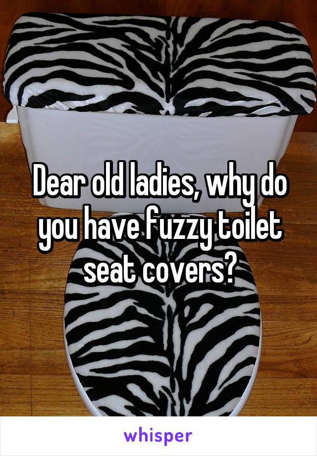 Dear old ladies, why do you have fuzzy toilet seat covers?