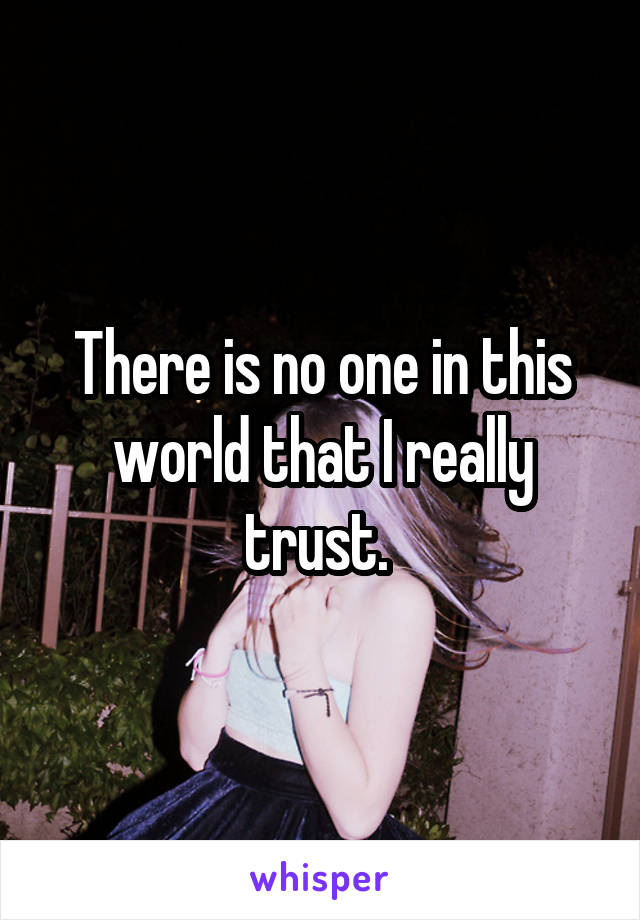 There is no one in this world that I really trust. 
