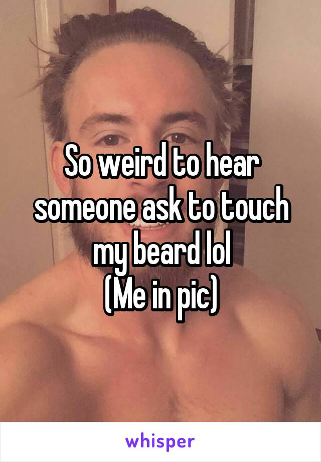 So weird to hear someone ask to touch my beard lol
(Me in pic)