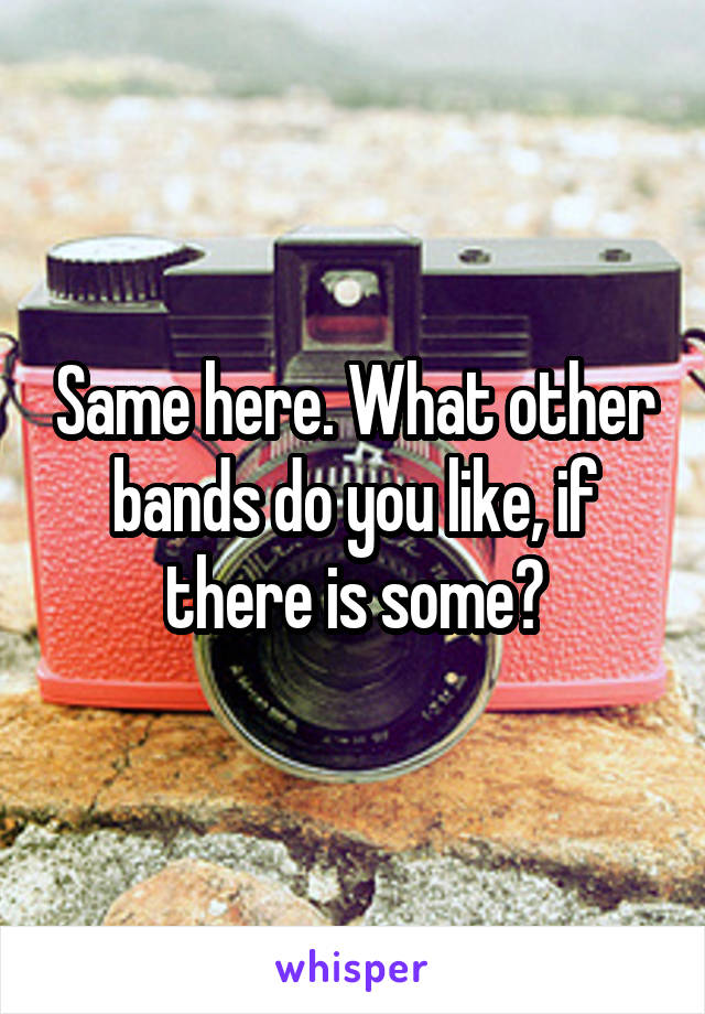 Same here. What other bands do you like, if there is some?