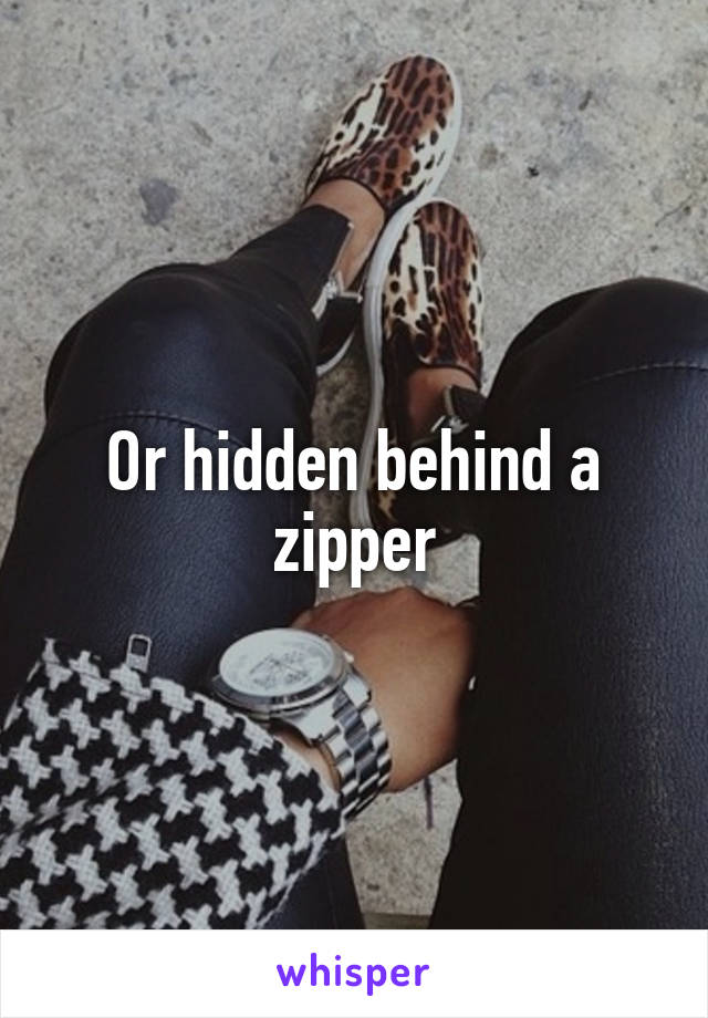 Or hidden behind a zipper