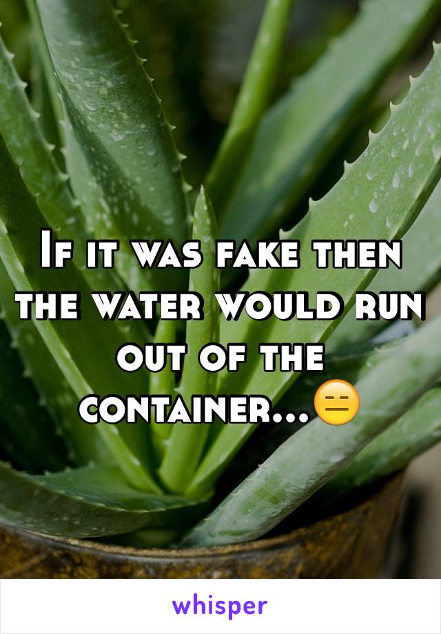 If it was fake then the water would run out of the container...😑