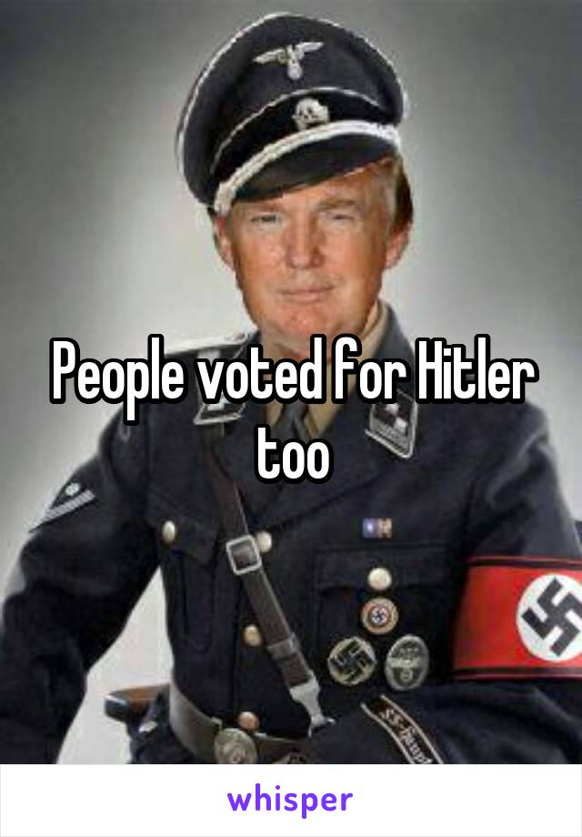 People voted for Hitler too