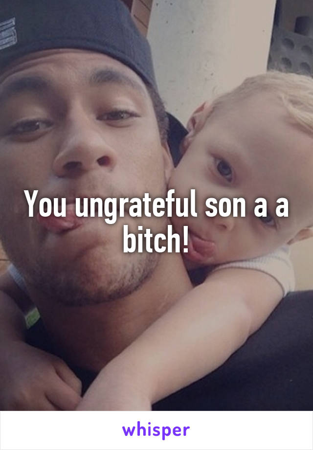 You ungrateful son a a bitch!