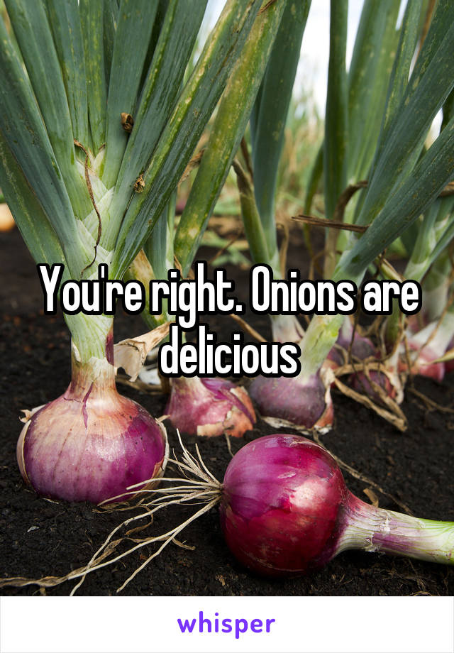 You're right. Onions are delicious
