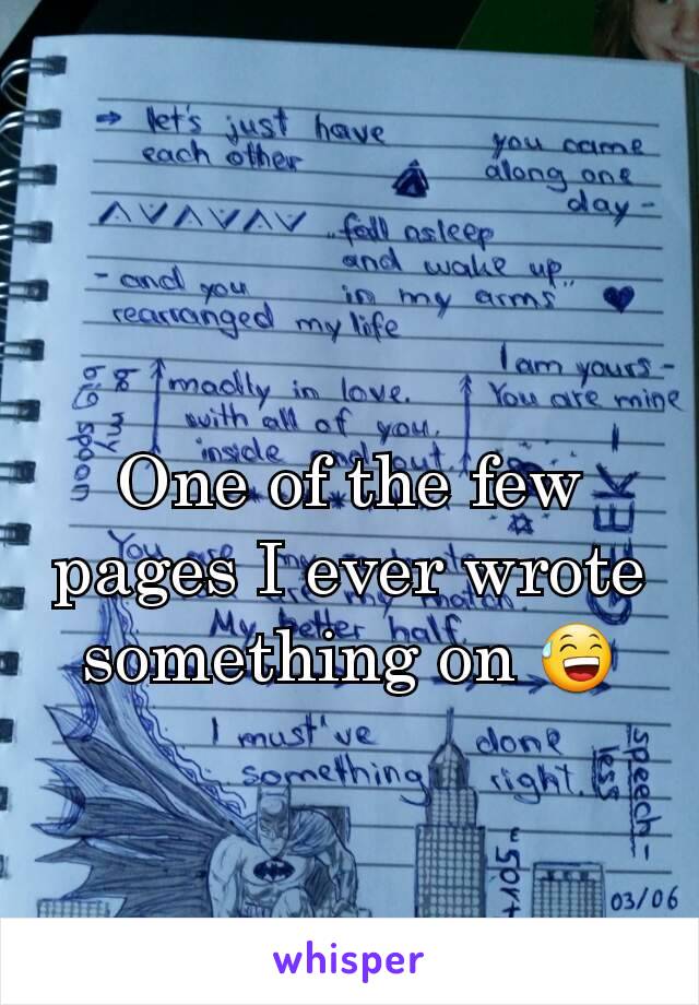 One of the few pages I ever wrote something on 😅